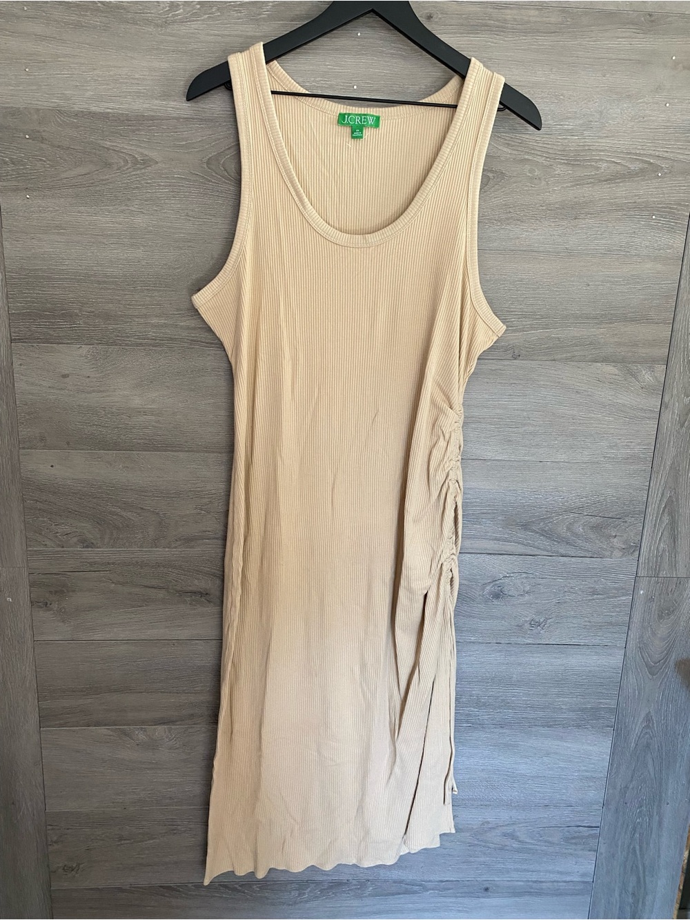 J. Crew Ruched Midi Dress Ribbed Jersey - Picture 1 of 7
